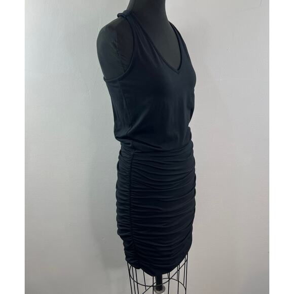 ATHLETA Black Ruched Dress Stretch V-Neck Racerback Tank Casual Size Small S - Picture 5 of 12